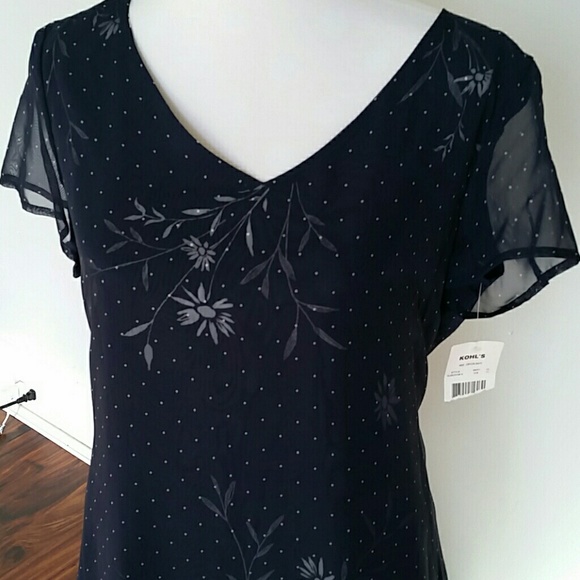 Blue dress with flowers - Picture 2 of 3